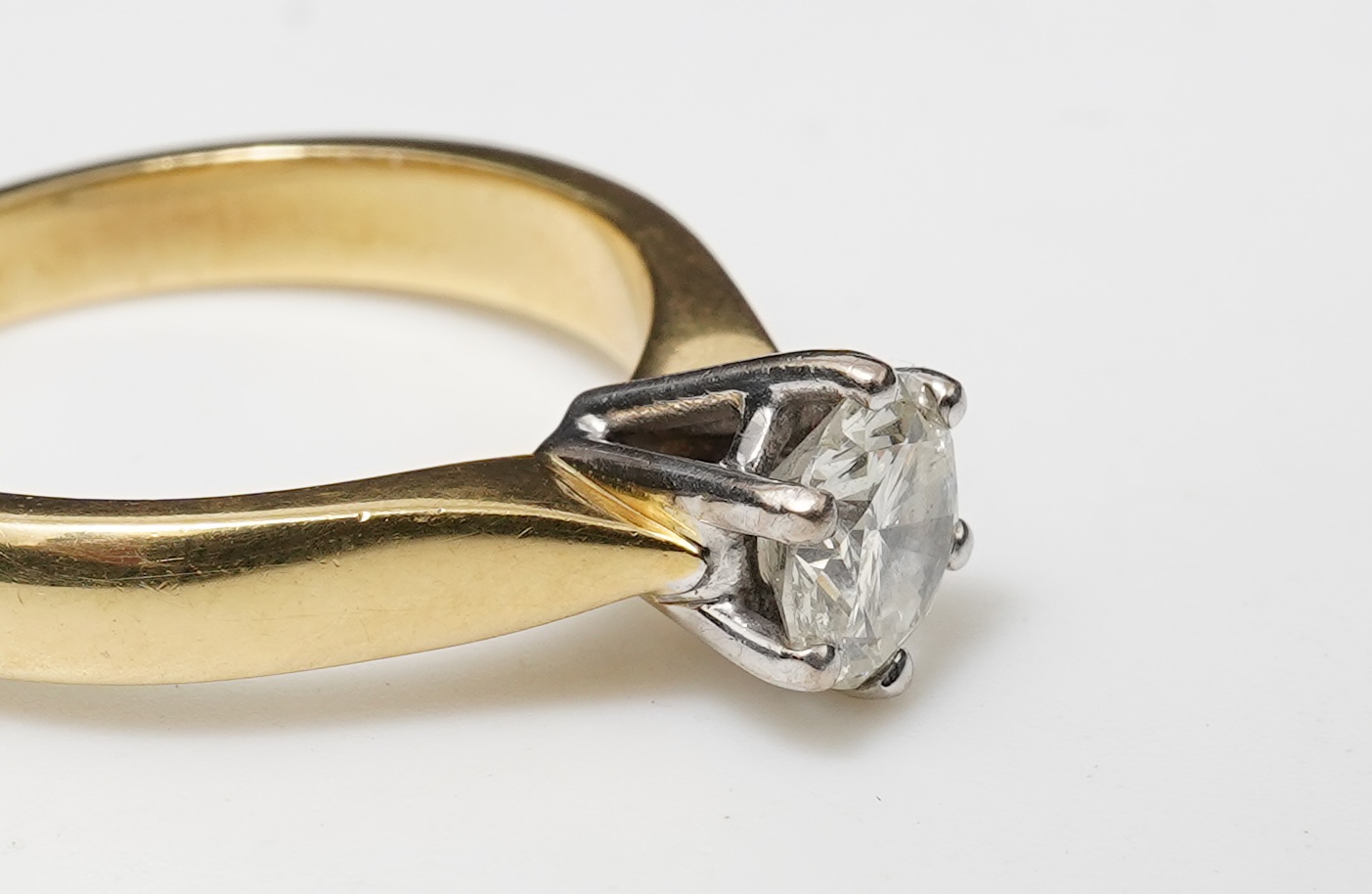A solitaire diamond ring